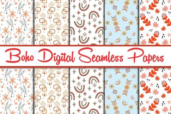 Download Digital Boho Seamless Papers Design - Design Collection