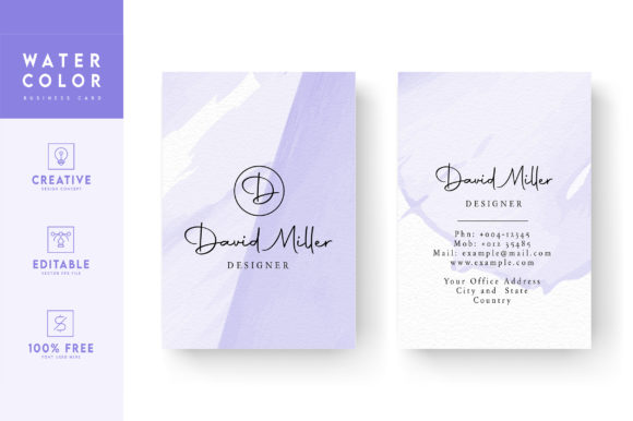 Download Watercolor Template - Business Card - Card Collection