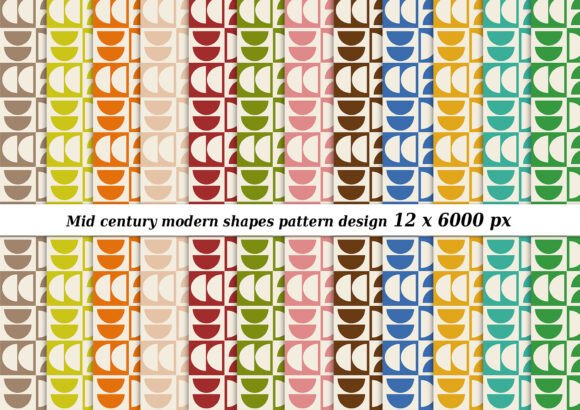 Download Mid Century Modern Shapes Pattern Design - Design Collection