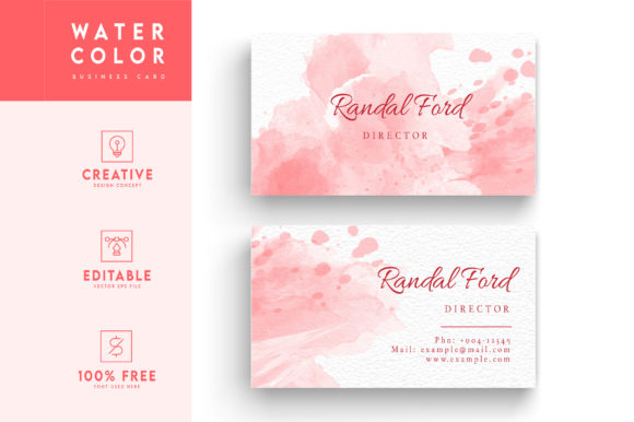 Download Watercolor Printable Business Card - Card Collection