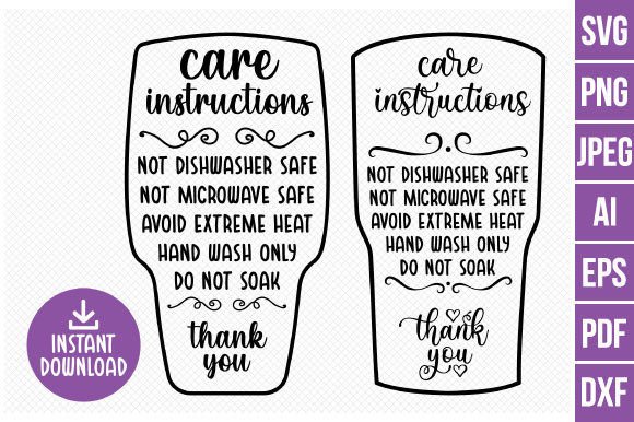Download Cup Care Instructions Printable Designs - Design Collection
