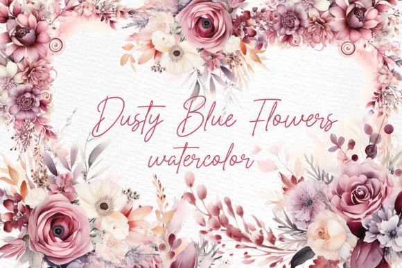 Download Dusty Pink Flowers Clipart Watercolor - Dusty pink Collection
