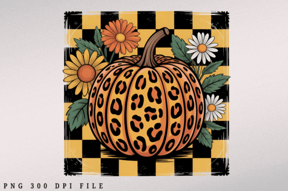 Download Leopard Floral Fall Pumpkin PNG Design - Design Collection