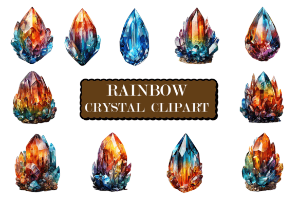 Download Watercolor Crystals Clipart - Crystals Collection