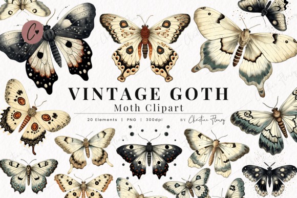 Download Vintage Goth Moth Clipart - Moth Collection