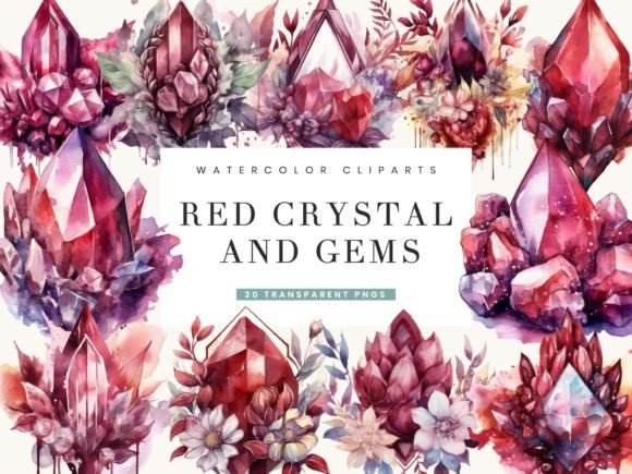 Download Burgandy Crystals and Gems Clipart - Crystals Collection