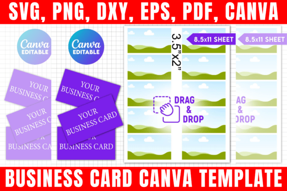 Download Business Card Canva Template SVG - Card Collection
